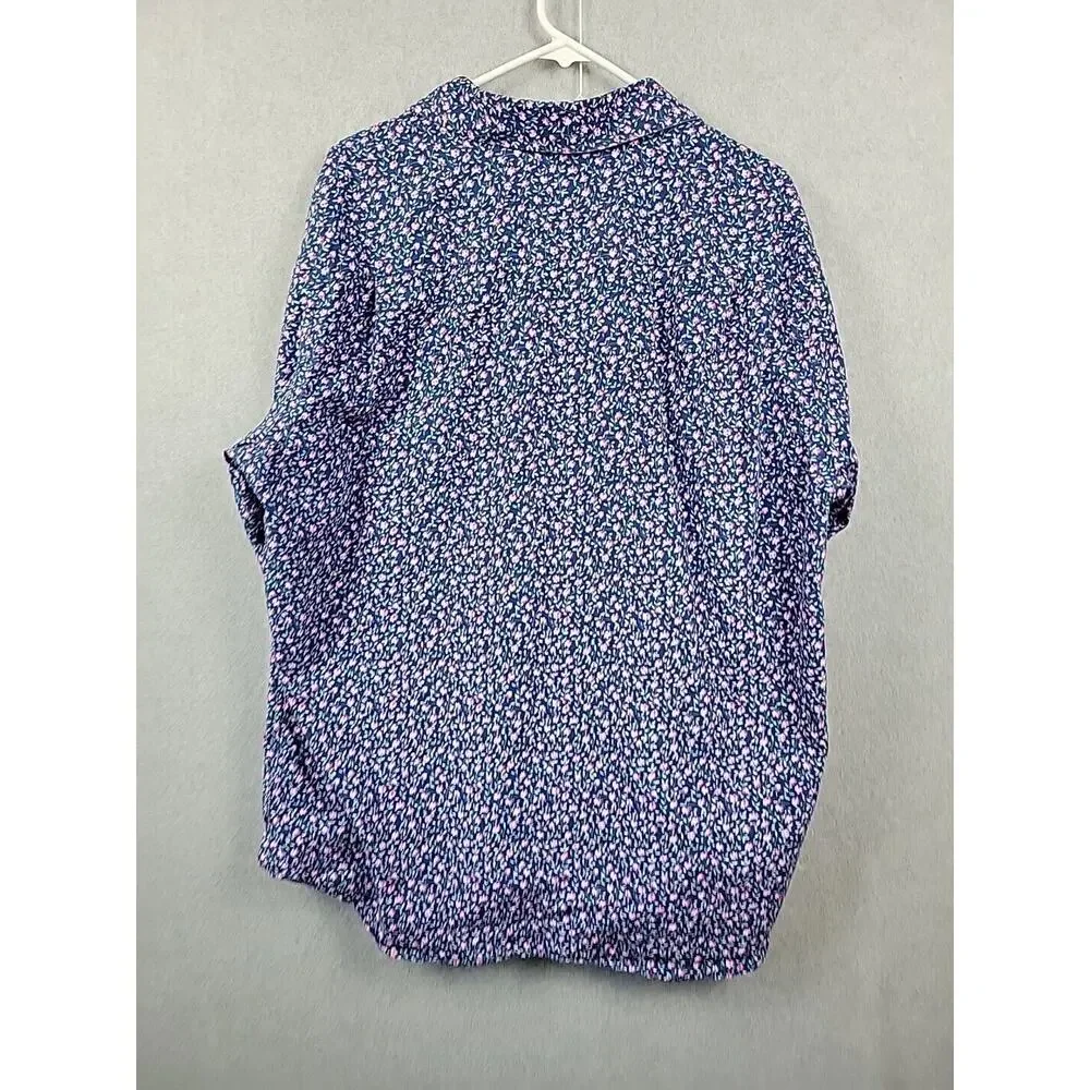Fairlane & Sons 100% Cotton Blue Tiny Floral Long Sleeve Button Up Shirt Mens XL - Picture 6 of 12